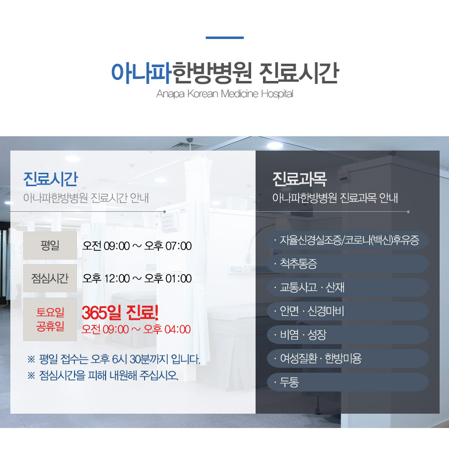 아나파진료시간안내